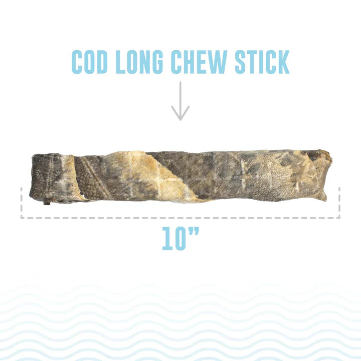 Icelandic+ - Hand Wrapped Cod Skin Long 10" Chew Sticks (For Dogs)